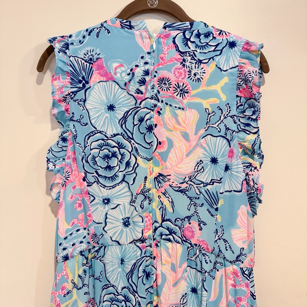Lilly Pulitzer Destini Maxi Dress Bali Blue Once Upon A Tide Size 14‎ Read* - Picture 6 of 12